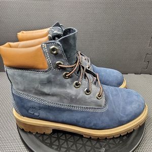 Womens Sz 8 Blue Timberland Suede Leather Waterproof Boots
